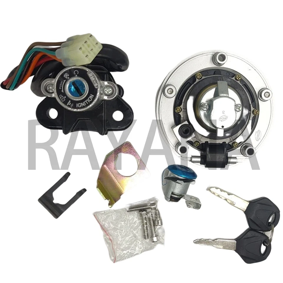 Interruptor de encendido + tapa del tanque de combustible de gas + bloqueo de asiento + llaves para Suzuki GSXR600 750 1000... Foto 2 de 4
