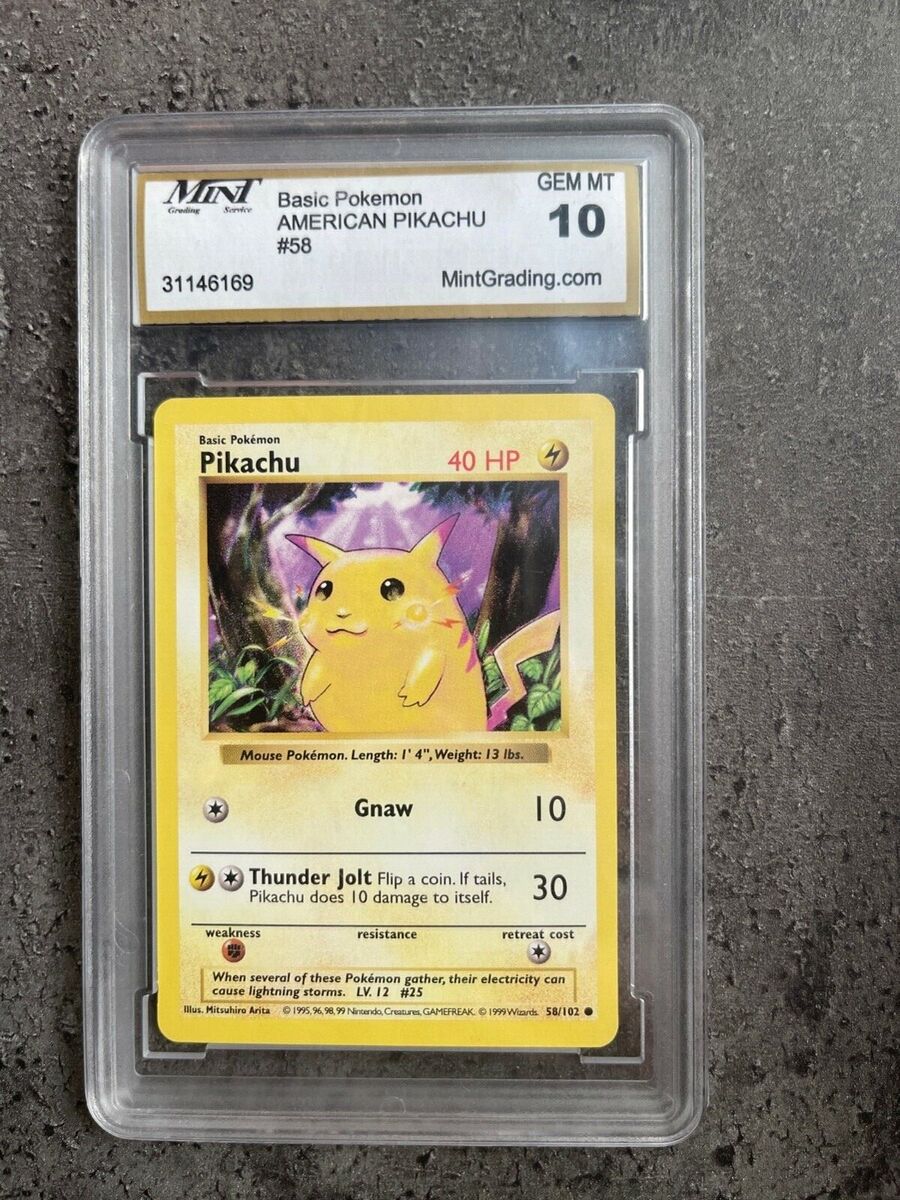 Basic Pokémon AMERICAN PIKACHU #58 : MINT Grading Service Basic Pokémon AMERICAN PIKACHU #58 : MINT Grading Service