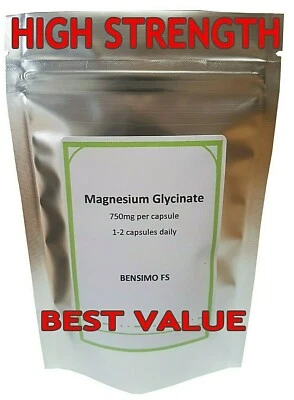 BENISIMO FS Magnesium Glycinate 750mg, Veg Capsules, Multi Listing, No Fillers, Best Tablets