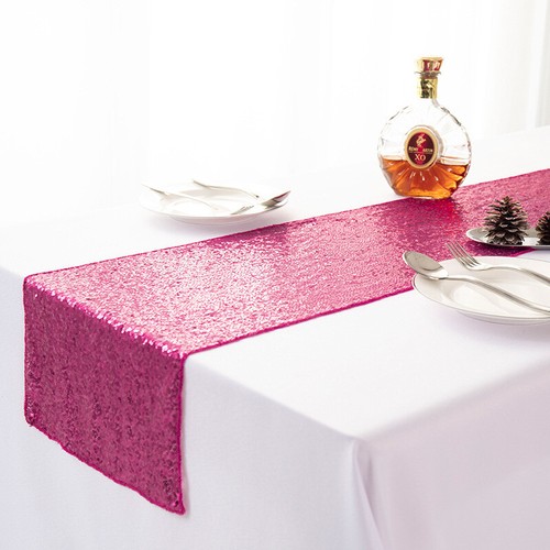 Silver Gold Glitter Bling Sequin Table Runner Xmas Sparkly Wedding Party Decor - Picture 18 of 31