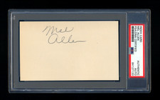 MEL ALLEN SIGNED MINT INDEX CARD PSA/DNA SLABBED AUTOGRAPHED NEW YORK YANKEES