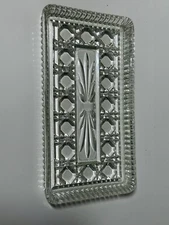 Federal Glass WINDSOR Tray Clear Glass Button Cane 8-1/4” x 4-1/2”