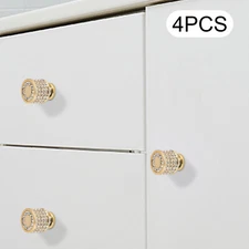 4 Pack Gold Cabinet Knobs Round Brushed Brass Kitchen Knobs Zinc Alloy Dresser