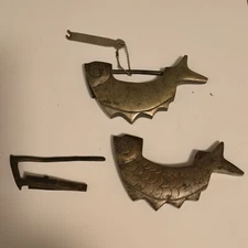 Antique Fish Shaped Bronze Metal Lock Chinese Padlock For Drawer Jewelry Box X2