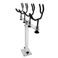 Boat Aluminum Rod Pod Sure Grip Steel PVC Coated Steel Wire Fishing Pole Holder