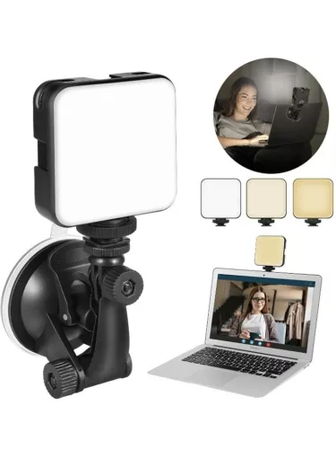 video conference lighting kit dimmable & rechargeable conference call light zoom image 1