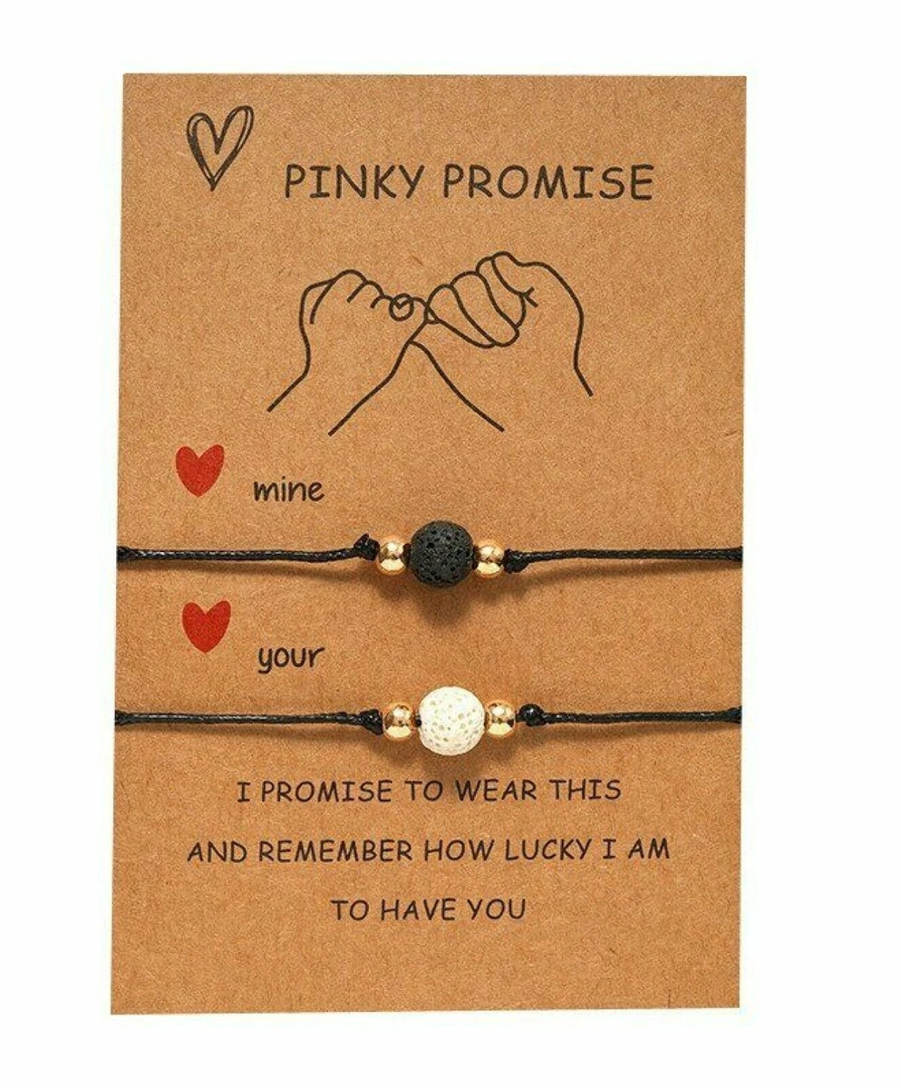 Pinky promise bracelet lava stone deals