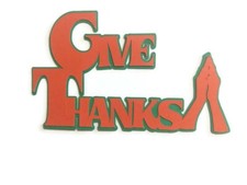Give Thanks Cardstock Words with Backgrounds Die Cuts Scrapbook Cards 6 Pieces