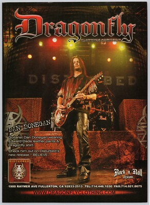 2003 DRAGONFLY Clothing Co. DAN DONEGAN of Disturbed Vintage Print Ad