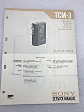 Original OEM Sony TCM-3 Service Manual Repair Cassette Corder Walkman 1982