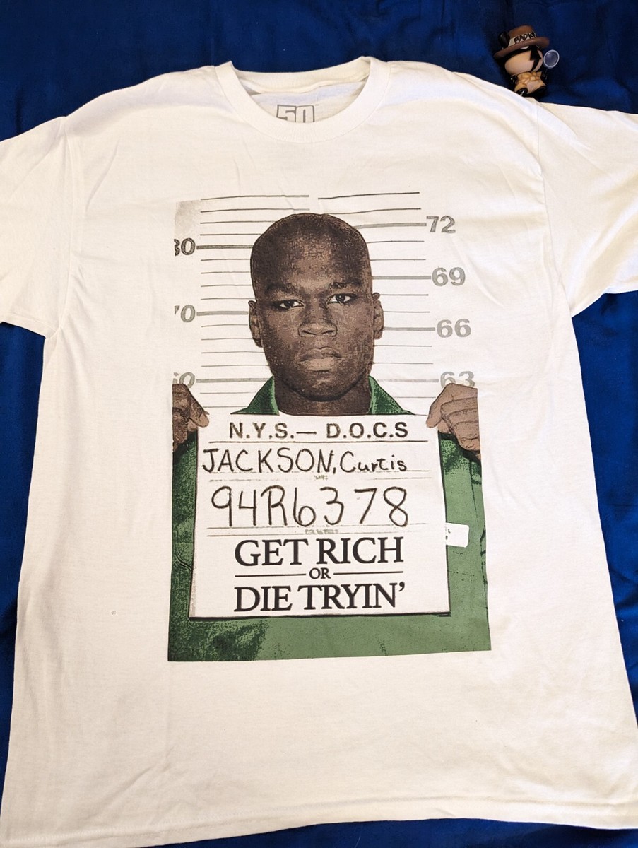 50 Cent OFFICIAL FINAL LAP TOUR MERCH Mugshot Shirt Size Large