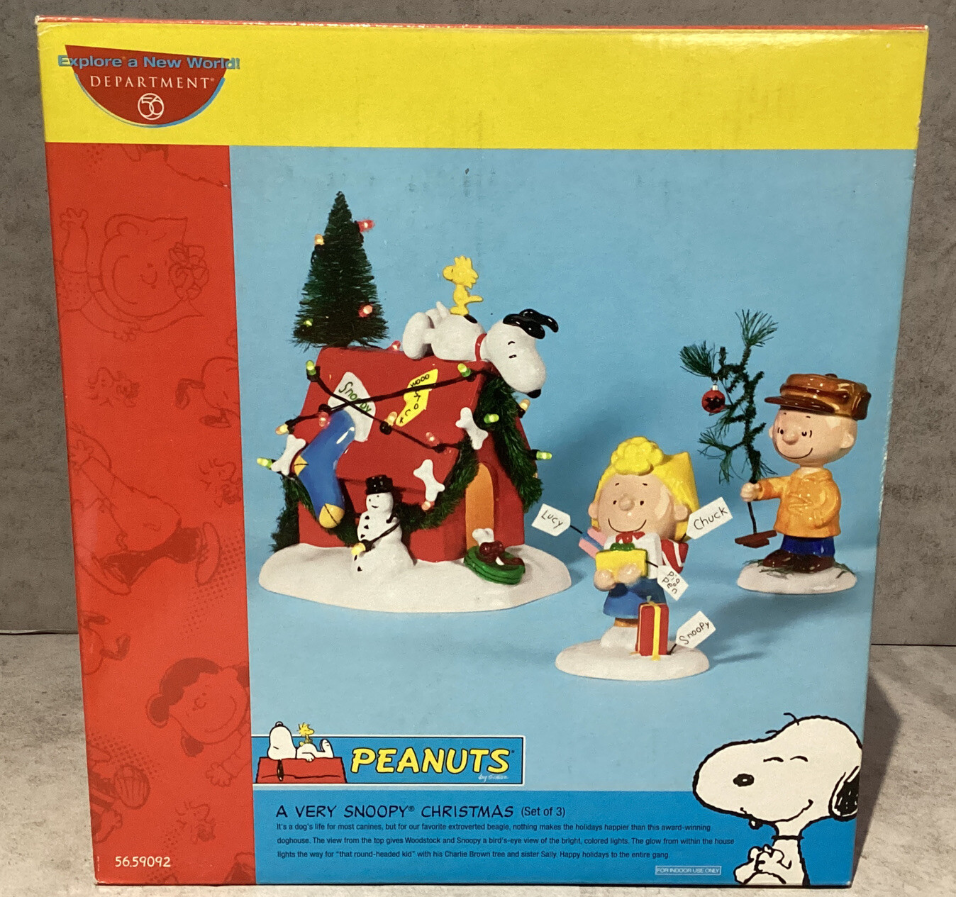 Dept 56 Peanuts A VERY SNOOPY CHRISTMAS Christmas Holiday Set Of 3 eBay