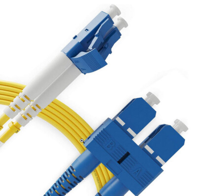 5-Qty 10M32.80' Single Mode Fiber Patch Cable LC/SC Corning Glass Duplex #106