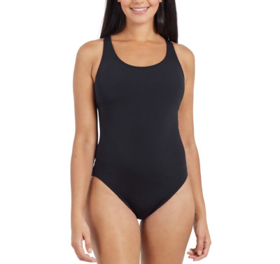 Zoggs Women's Cottesloe Powerback Swimsuit Size UK 8 Black BNWT-