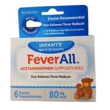 Feverall Infants' Acetaminophen Rectal Suppositories Pain Reliever/Fever Reducer