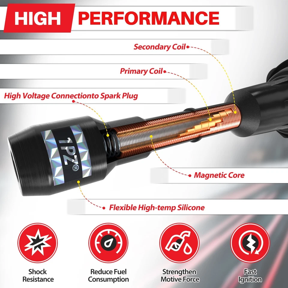 6pcs 22448-JA11C Ignition Coil + Iridium Spark Plug For Infiniti Nissan 3.5L V6 - Bild 3 von 4