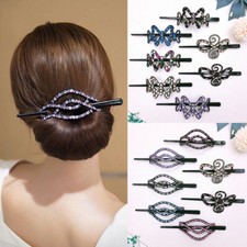 Rhinestone Vintage Hair Sticks Female Hair Pins Clips Jewelry Accessories Flower