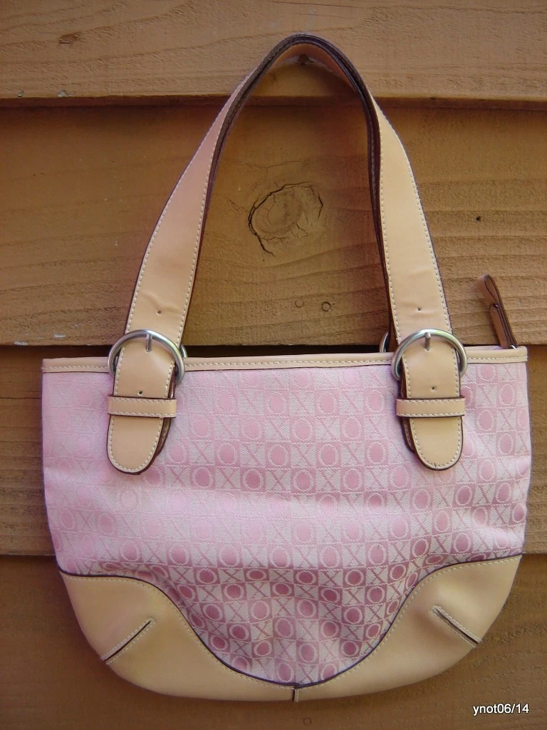 signature designer XOXO pink beige PURSE handbag TOTE eBay