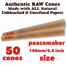 RAW Classic PEACEMAKER 140mm/5.5 inch Pre-Rolled Cones (50 pack)AUTHORIZED