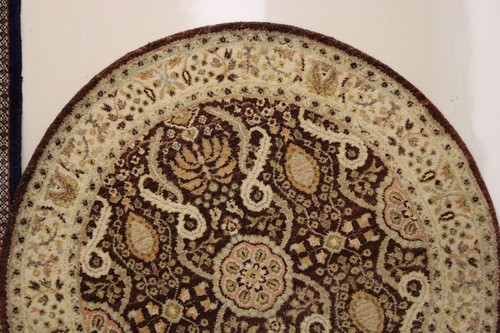 3'1" x 3'2" ft. Oushak Traditional Hand Knotted Wool Oriental Round Rug - Picture 3 of 7