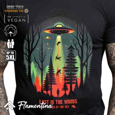 Alien Abduction Mens Tshirt UFO T-Shirt Area 51 Space Invasion Galaxy ...