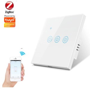 Tuya Zigbee Smart 86 EU touch Switch No Neutral/With Neutral With Glass Panel 