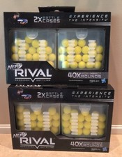  2 Nerf Rival 2X Battle Cases Total Of 80 Rounds New