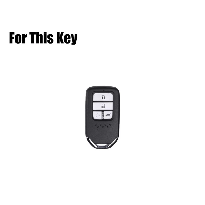 Funda protectora de cuero para llave de coche de aleación de aluminio para Honda Civic Accord Odyssey Pilot Foto 2 de 4