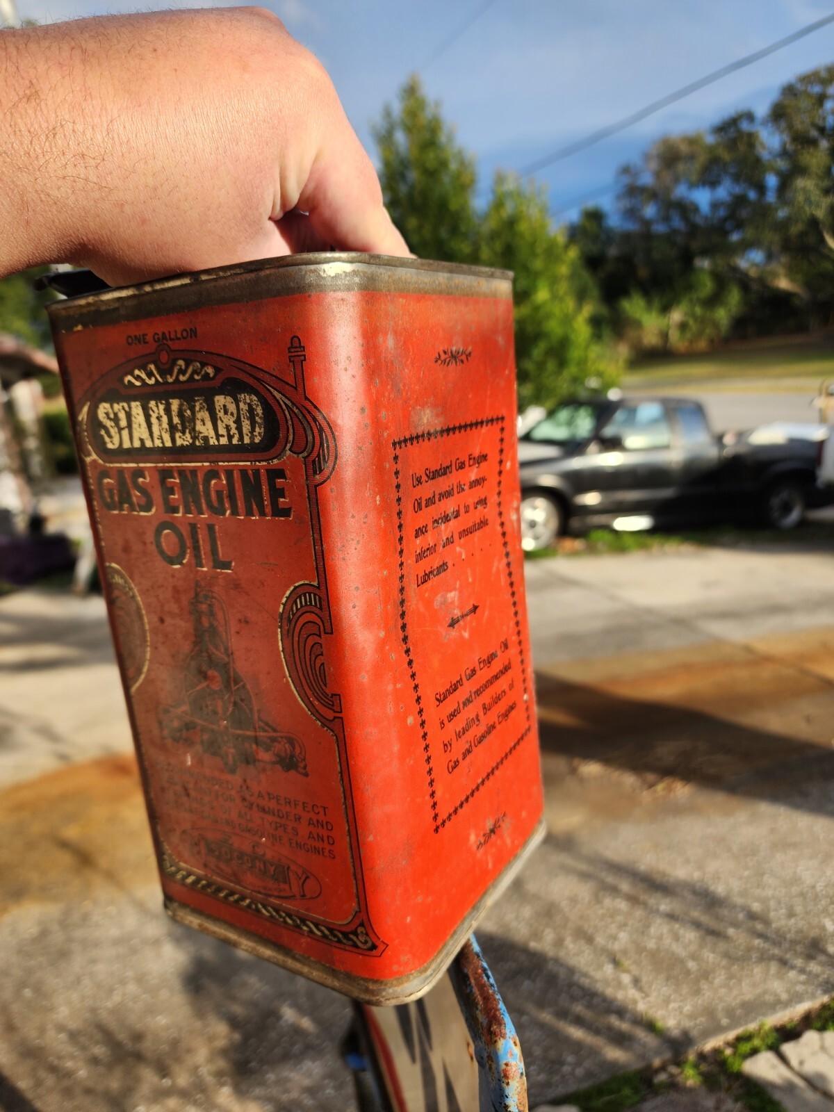 EARLY STANDARD GAS ENGINE OIL ATLANTIC REFINING Old Graphic 1 gal. Can