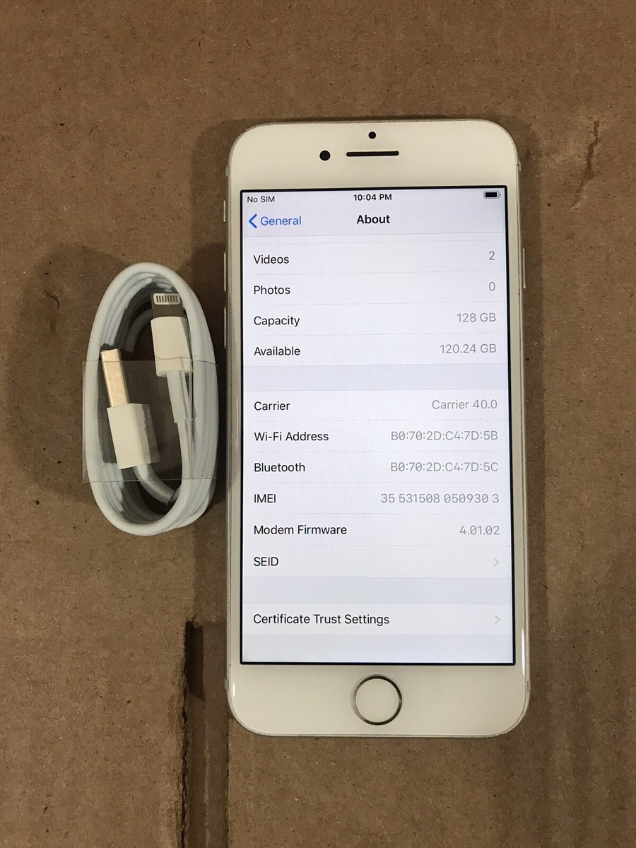 Apple iPhone 7 - 128GB - Silver (Unlocked) A1778 (GSM)(AT&T/T