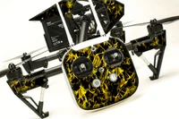 DJI Inspire 1 Quadcopter/Drone, Transmitter, Battery Wrap/Skin | Yellow Flames