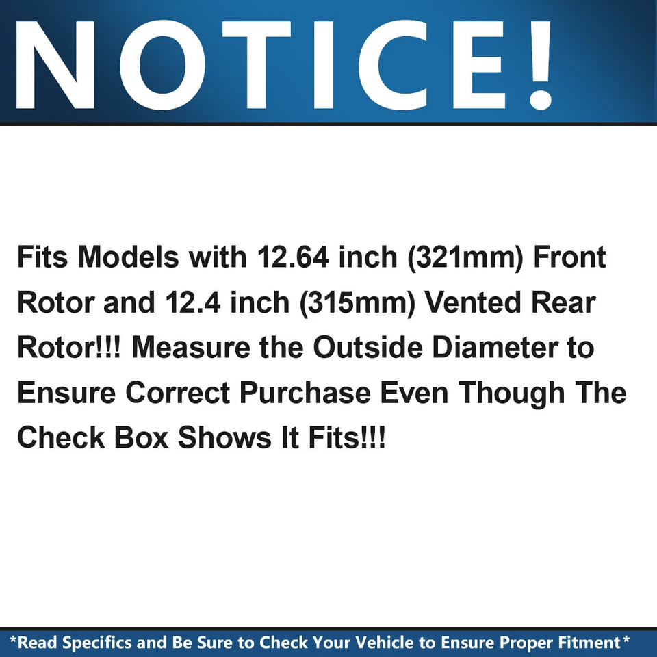Front Rear VENTED Rotors Brake Pads for Buick Lacrosse Regal Chevrolet Malibu - Image 2 of 4