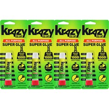 Pack of 4 New Instant Krazy Glue All Purpose Tube 0.07-Ounce