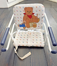 Vintage Graco Tot Loc Lock Clip On Table Top High Chair Booster Seat 90s Bear