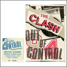The Clash Brixton Academy 1984 Concert Ticket Stub And Tour T-Shirt Flyer (UK)