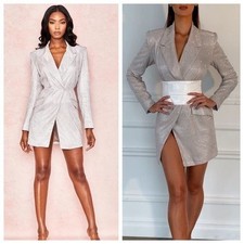 BNW Tags - HOUSE OF CB SB4779 SARITA SILVER SIZE S NEW WITH TAGS ON Glitter, 