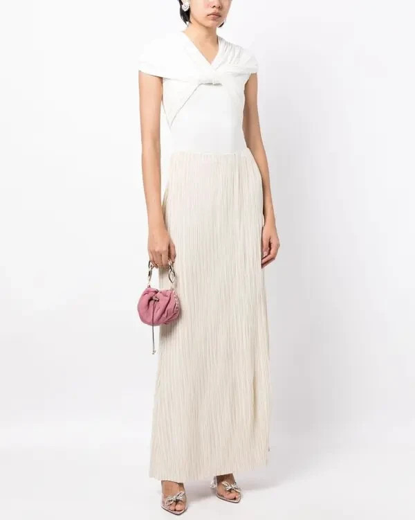 RACHEL GILBERT Ziara Cream Pleated Maxi Skirt Size 10