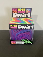Schylling Nee Doh Nice Cube Swirl Squish Squeeze Toy, Purple 3 NEW