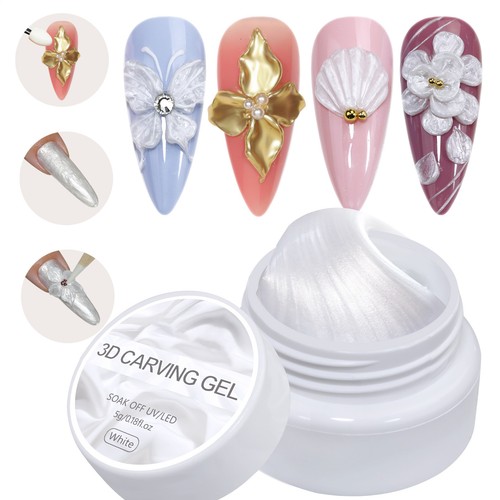 Gel Unghie Solid Builder e Perle Gel Scultura 3D per Estensione Unghie Intaglio 5g - Foto 4 di 12