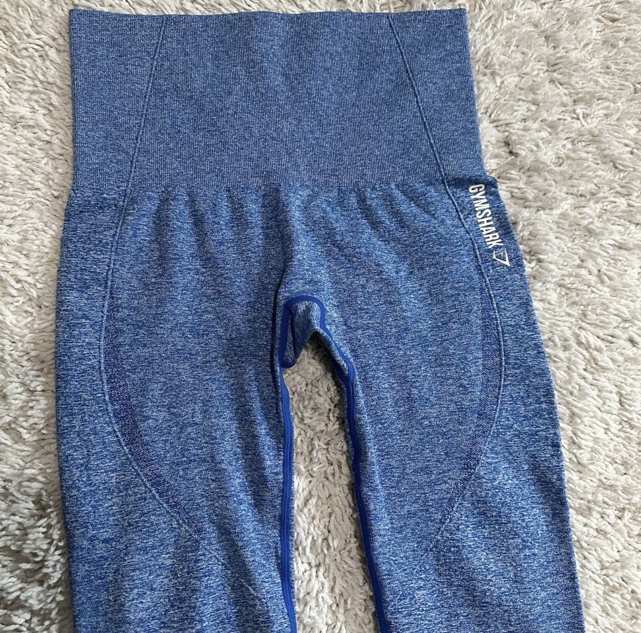 Gymshark Leg High Rise Seamless Crop Leggings Laser Cut Blue Women's Size Small