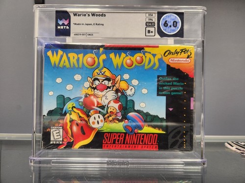 Wario’s Woods Super NES WATA graded B+ SEALED Graded 1998