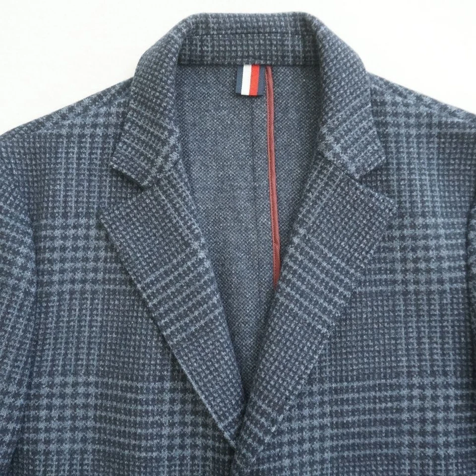 Abrigo Tommy Hilfiger a medida para hombre azul a cuadros mezcla de lana TH Flex 50 IT / 40US Foto 2 de 4