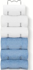 Towel Rack Wall Mounted, 6 Tier Metal Towel Rail for Bathroom, Hanging Towel