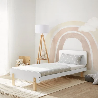Kinderbett 90x200 | Jugendbett Lattenrost | Einzelbett | Bett Holz | Homestyle4u - Bild 1 von 4