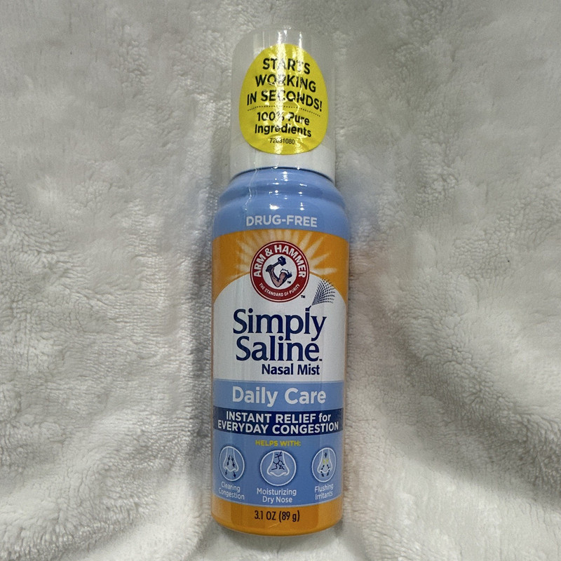 Simply Saline Daily Care Nasal Spray Mist Drug-Free 3.1 oz Exp 2026-10-18