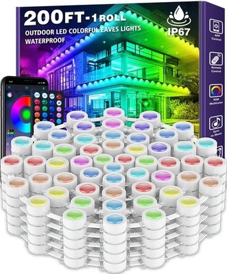 150FT RGB Outdoor Waterproof Lights with App Remote Music Sync for Holiday Chris
