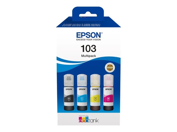 Epson 103 / T00S6 / C13T00S64A Tinten Sparset Schwarz, Cyan, Magenta, Gelb (4 St-image