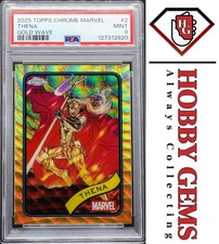 THENA PSA 9 2025 Topps Chrome Marvel Gold Wave Refractor #2 40/50