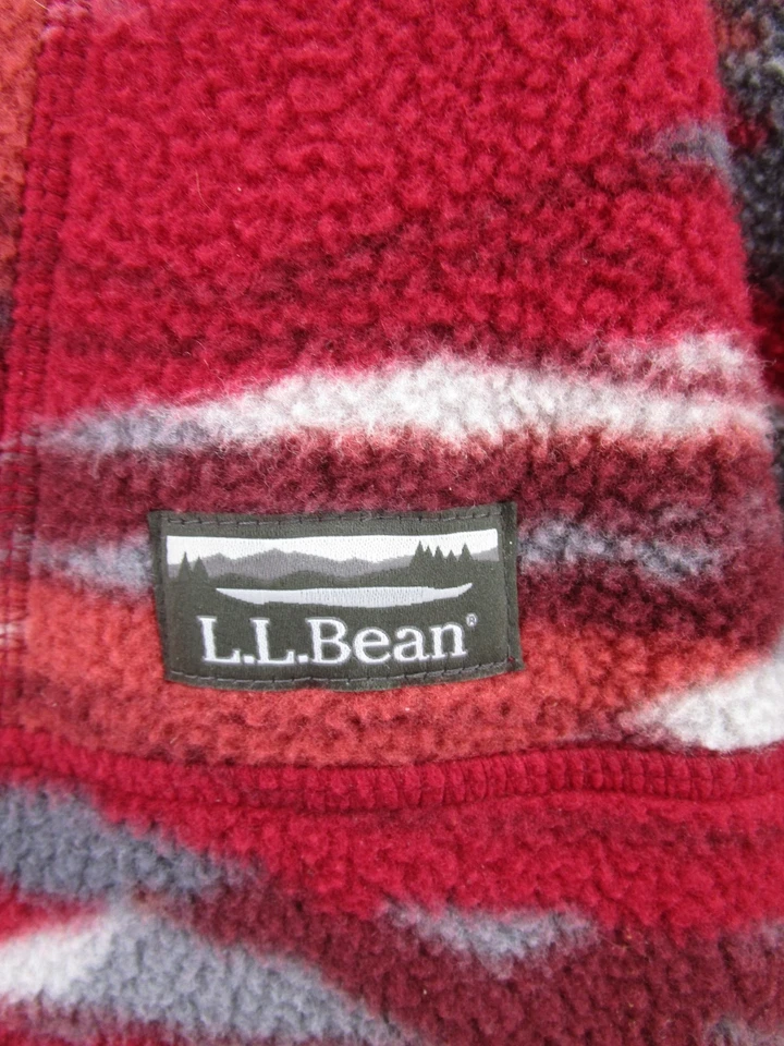 LL Bean Sudadera Hombres XL Alta Roja Pila Profunda Vellón 1/4 Cremallera Suroeste Azteca Camuflaje Foto 4 de 4