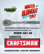 CRAFTSMAN OVERDRIVE 3/8" Drive 180T Pear Head Ratchet "GUNMETAL" (CMMT82111)